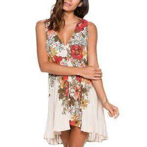 Free People “Backyard Party” Floral High Low Tunic Dress Size S